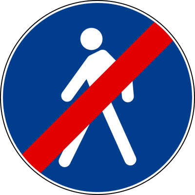 Segnale Fine del percorso pedonale