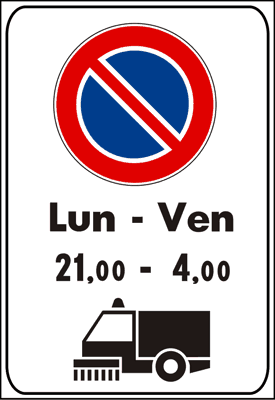 Segnale Divieto di sosta temporaneo
