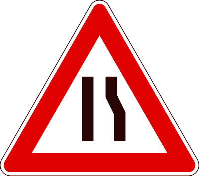 Segnale Strettoia asimmetrica a destra