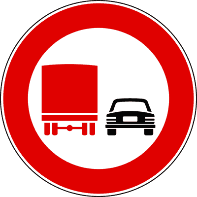 Segnale Divieto di sorpasso per autocarri