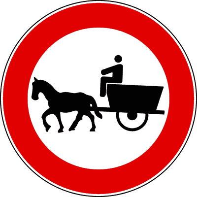Segnale Transito vietato ai veicoli a trazione animale