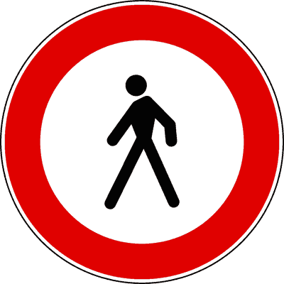 Segnale Transito vietato ai pedoni