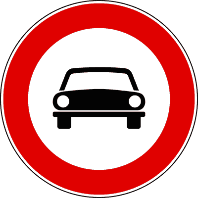 Segnale Transito vietato agli autoveicoli
