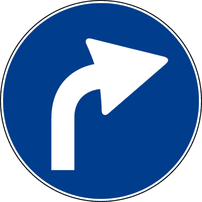 Segnale Preavviso di direzione obbligatoria a destra